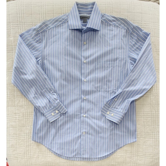 Johnston & Murphy Other - Johnston & Murphy Blue White Stripe Print Dress Shirt Men's Sz M NWOT